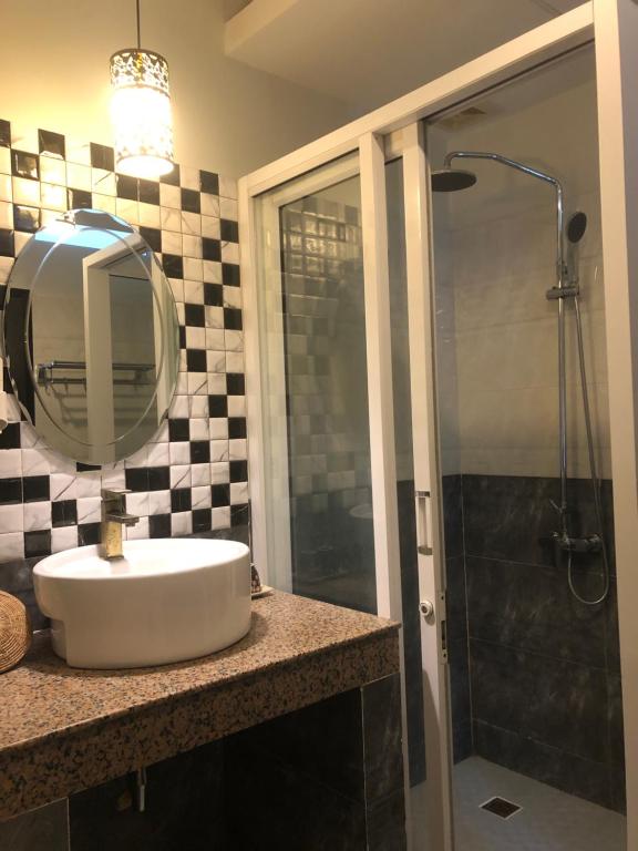 Room with pool view from window